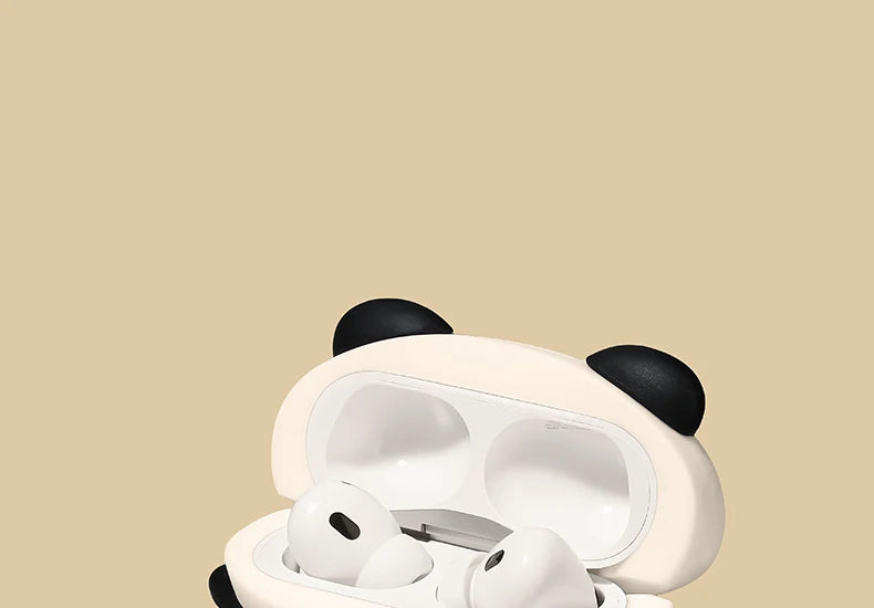Cute Lying Panda Headphone Case For AirPods 4 (2024) Airpod Pro 1 2 3 Bluetooth Earbuds Charging Box Protective Earphone Cover