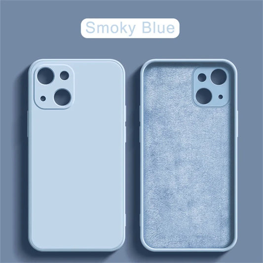 Luxury Liquid Silicone Shockproof Case for iPhone 14 15 Plus X XS XR Max Mini Back Soft Cover