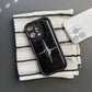 Luxury Metal Star PU Leather Phone Cover Case For iPhone 16 15 14 13 12 11 Pro Max Shockproof Protective Men Women Stylish Cases - Caseverse