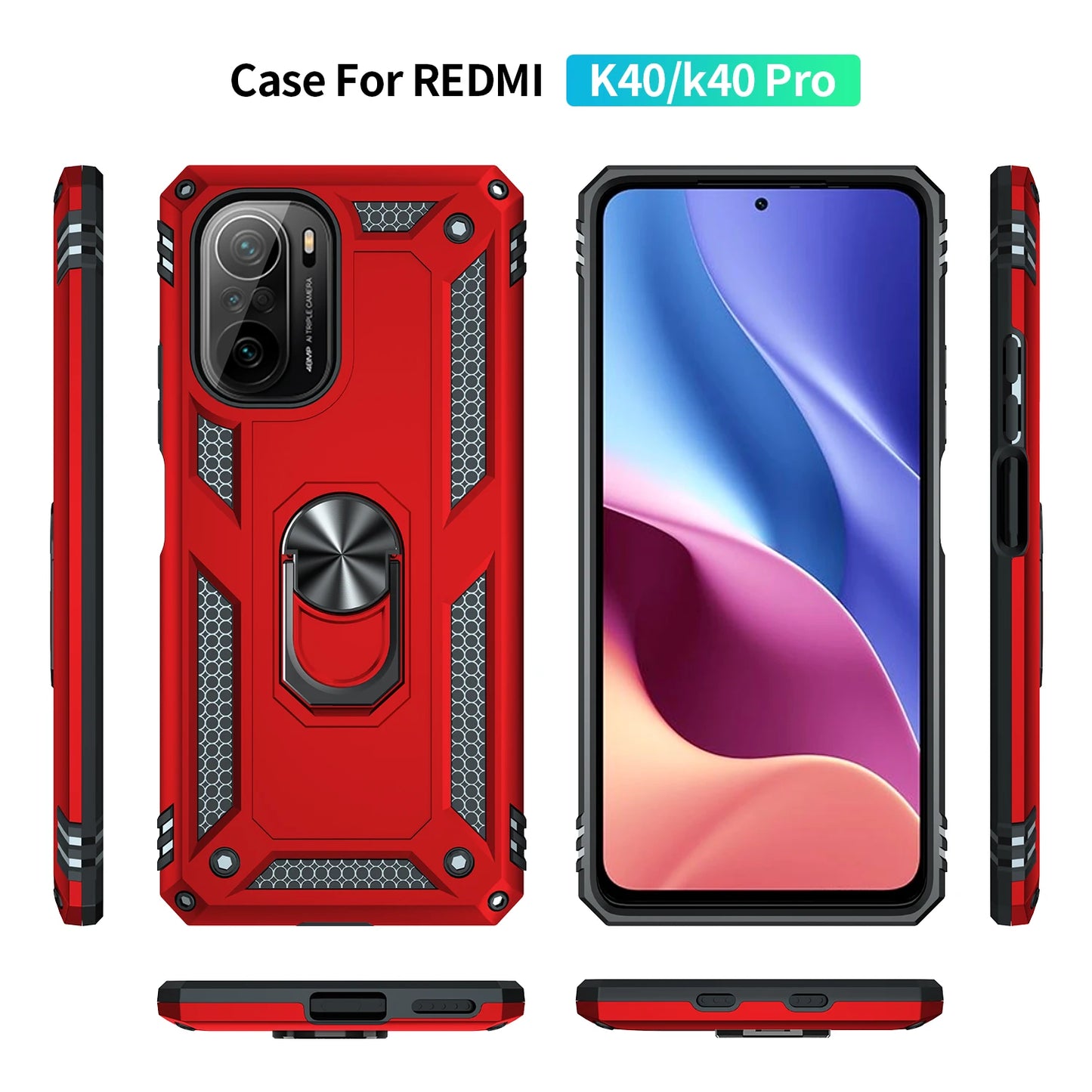 Cover Case for POCO F3 Armor Rugged Military Shockproof Ring Holder Magnet Phone Case for Xiaomi POCO F3 F 3 5G - Caseverse