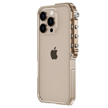 New Mechanical Aluminum Alloy Frame Phone Case For iPhone 16 15 Pro Max Metal Bumper Shell for Iphone 16Promax Shockproof Cover