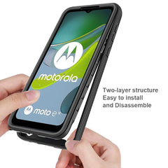 Fit Moto E13 4G Cover Shockproof Clear Protective Built-in Screen Protector TPU Bumper Cover For Motorola E13 6.5 Inch Cases