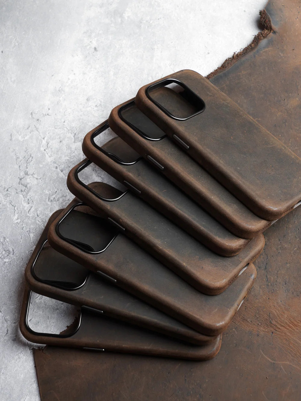 YMW Italian Crazy Horse Genuine Leather Case for iPhone 16 Pro Max 15 14 Personality Cowhide Magnetic Phone Cover - Caseverse