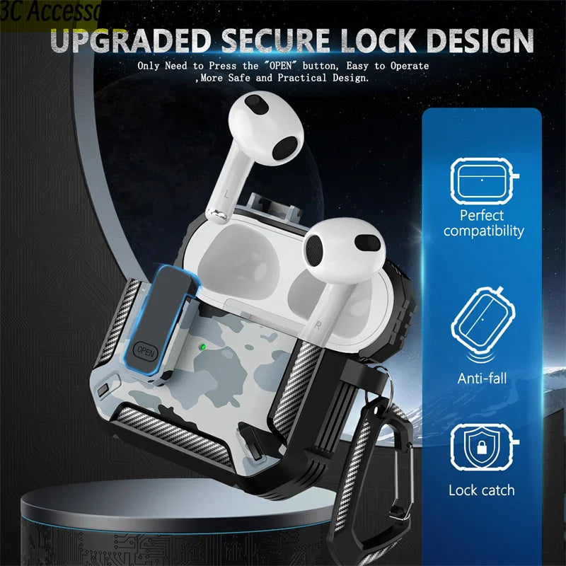 New for AirPods 3rd Gen Case Cover with Cleaner Kit Carbon fiber switch headphone case for Apple AirPods 3 2021 Charging Cases