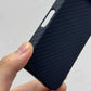 Luxury Alloy Lens 3D Relief Black Carbon Fibre Pattern Case For iPhone 13 14 15 16 Pro Max Slim Shockproof PC Cover For Magsafe