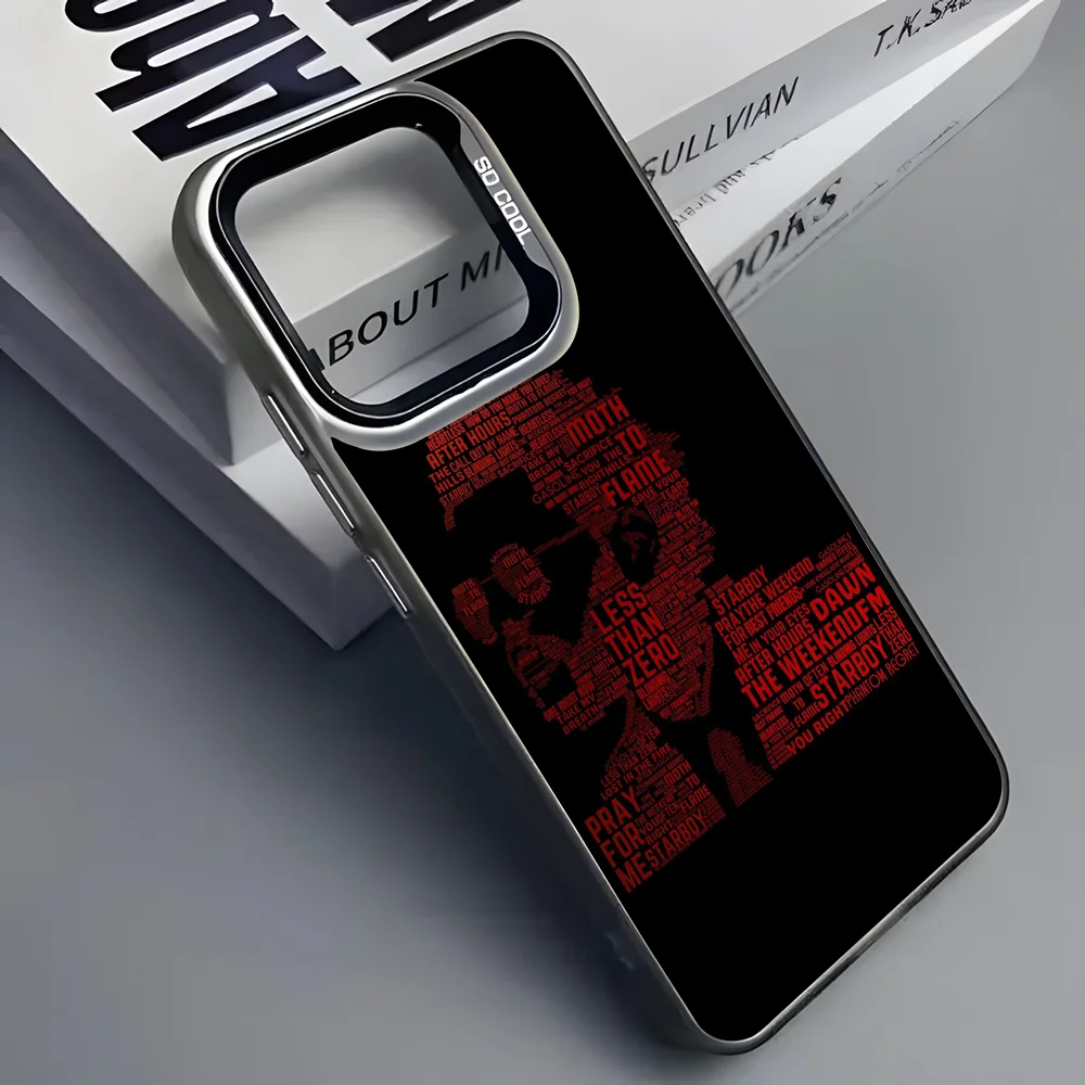 Singer  W-WeekndS Phone Case For iPhone 16 15 14 13 12 11 Pro Max Grey Black Matte Laser Metallic Aurora Funda