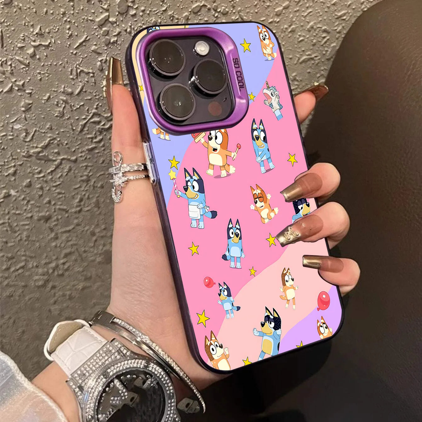 Shockproof Smartphones 5g B-BlueyS Phone Cases For IPhone 12 13 14 15 16 Cases TPU Hard Shell So Cool Precise Hole Matching Cell - Caseverse