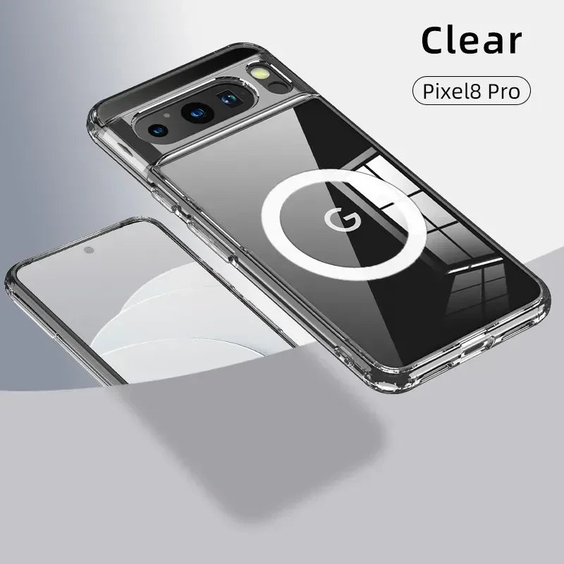 For Google Pixel 9 8 Pro XL 7 8a 7a Case Magnetic Wireless Charging Translucent Frosted Shockproof Bumper Soft Cover Accessory