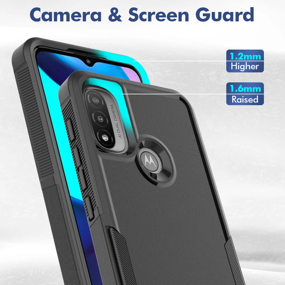 New TPU/PC Case for Motorola Moto E20 E30 E40 Military Shockproof Phone Cover Rugged Armor Shell 2IN1 Dual Layer Protection - Caseverse