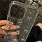 INS Japan Korea Silver Bowknot Phone Case For iPhone 15 16 14 13 12 11 Pro Max X XS XR 7 8 Plus Girl Epoxy Clear Glitter Cover - Caseverse
