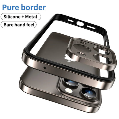 Hybrid Silicone Frame Aluminum Metal Phone Case For iPhone 16 Pro Max 16 Plus 16promax 16pro 16plus Better Heat Bumper