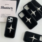 Luxury Metal Star PU Leather Phone Case For iPhone 15 14 13 12 Pro Max 15pro 14Pro Shockproof Cover Men Women Stylish Cases