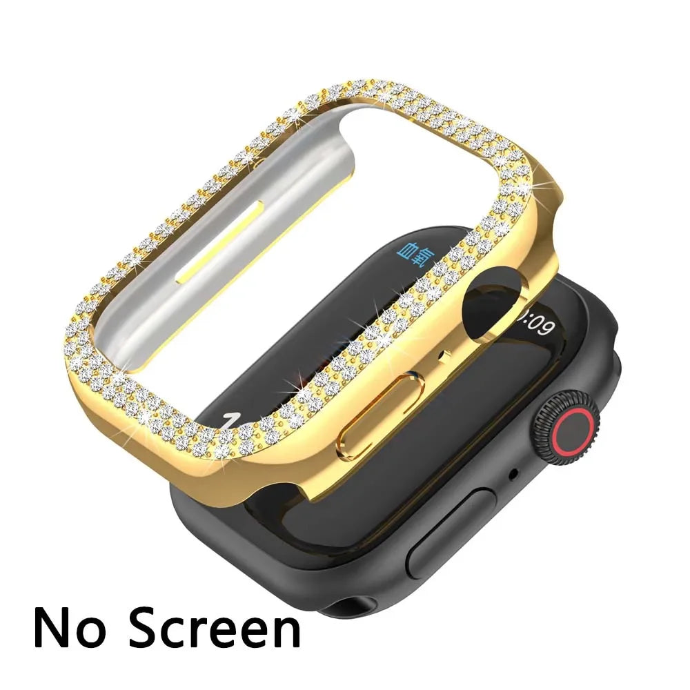 Diamond Bumper Protective Case for Apple Watch Cover Series 7 6 SE 5 4 3 38MM 42 MM For Iwatch 45mm 41mm 40mm 44 mm
