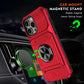 Military level armor card holder ring stand phone case for iPhone 16 15 14 13 Pro Max car phone magnetic shockproof hard cover - Caseverse