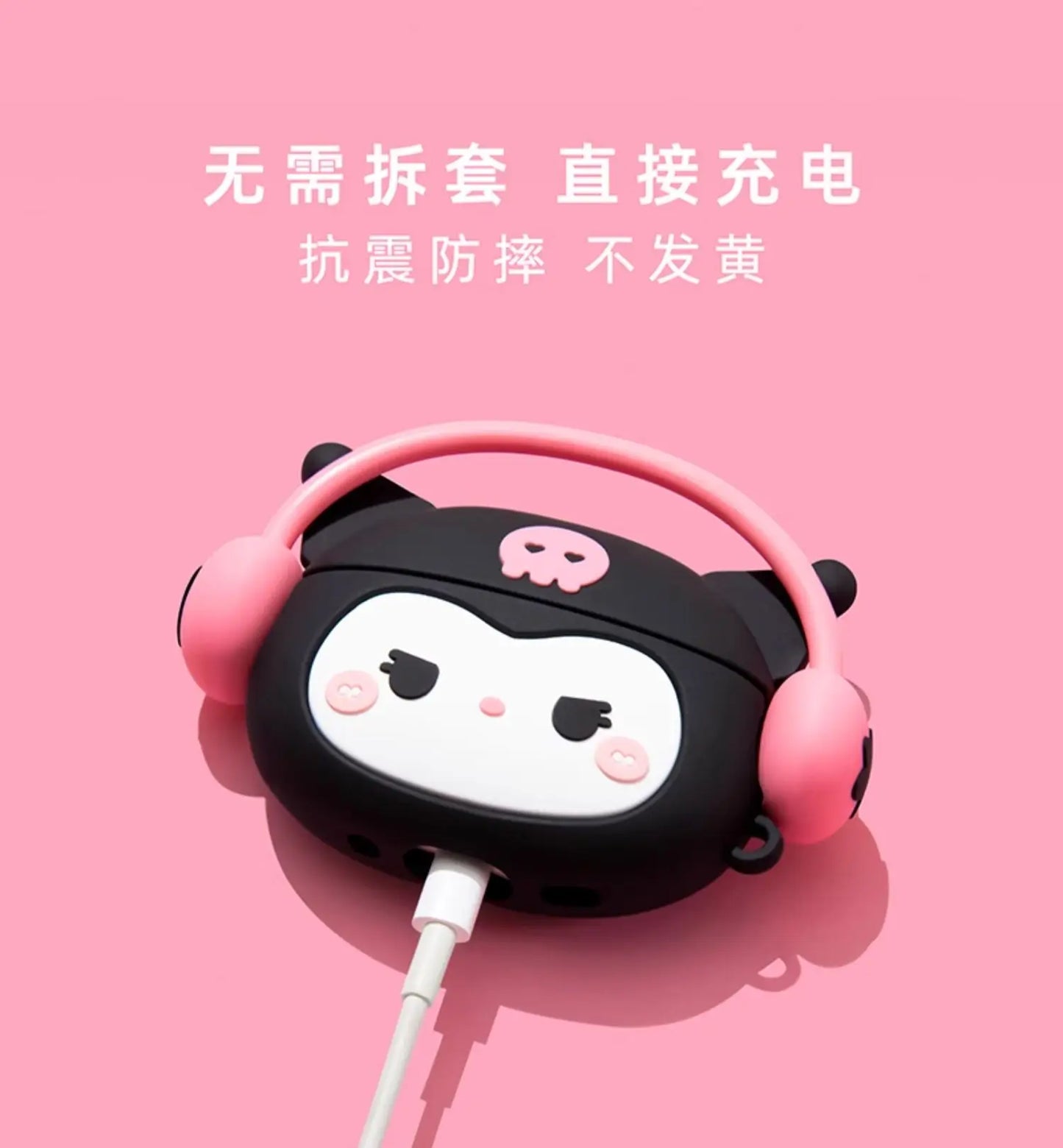 For Airpods 1 2 3 4 Pro Pro 2 Hello Kitty Kuromi Melody Listen To Music Silicone Earphone Case Accessories Cover