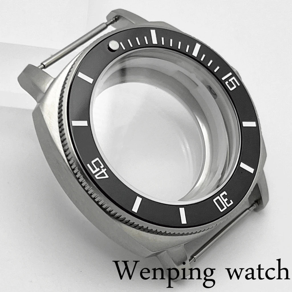 42mm Silver Watch Case Sapphire Glass Watch Case Plane Ceramic Bezel Fit NH35 NH36 Movement Watch Accessories