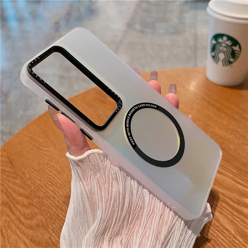 Luxury For Magsafe Magnetic Wireless Charging Case ForHuawei P50 P40 P60 Pro Clear grdient Protector Cover On Huawei P60 Pro - Caseverse