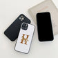 Classic Horse H Cross Leather Fashion Case For Iphone 15 14 13 12 11 Pro Max Mini 7 8 Plus X Xs Xr Max Luxury Phone Cover Funda