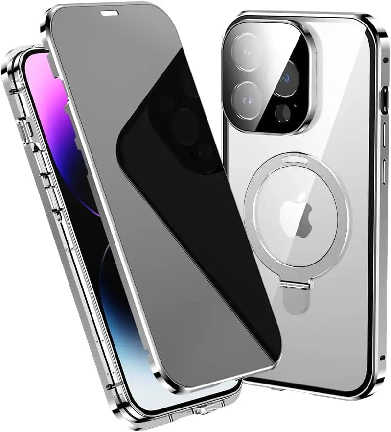 IPhone Anti-Peeping Privacy Screen Metal Bumper Magnetic Case