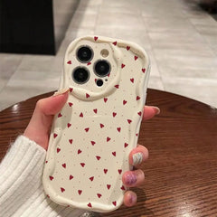 Gradient Love Heart Wavy Phone Case For IPhone 16 15 Pro Max 14 11 13 12 Mini XR 8 7 Plus X XS SE 2022 Clear Soft Silicone Cover