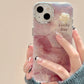Fashion Glitter Laser Shiny Floral Marble Pattern Shell Case For iPhone 15 Pro Max 16 14 13 11 12 Shockproof Phone Cover Bumper - Caseverse