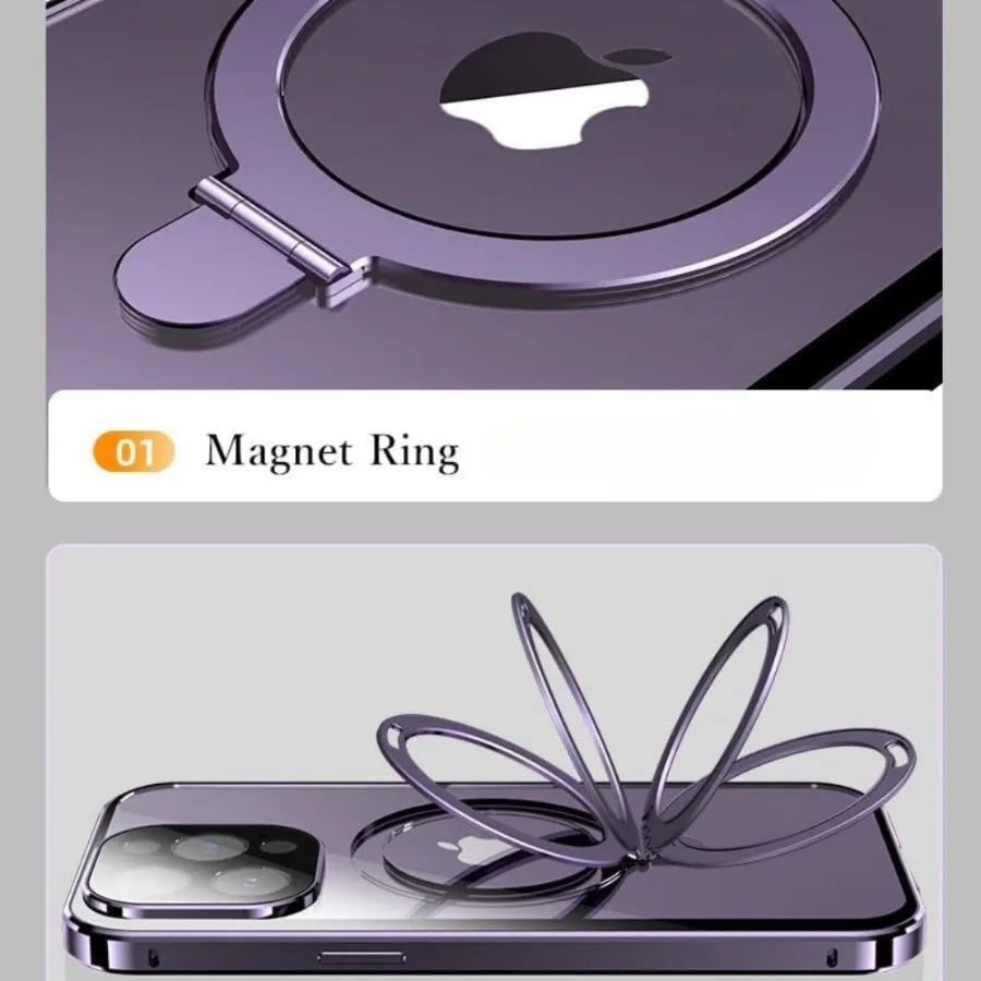 IPhone Anti-Peeping Privacy Screen Metal Bumper Magnetic Case