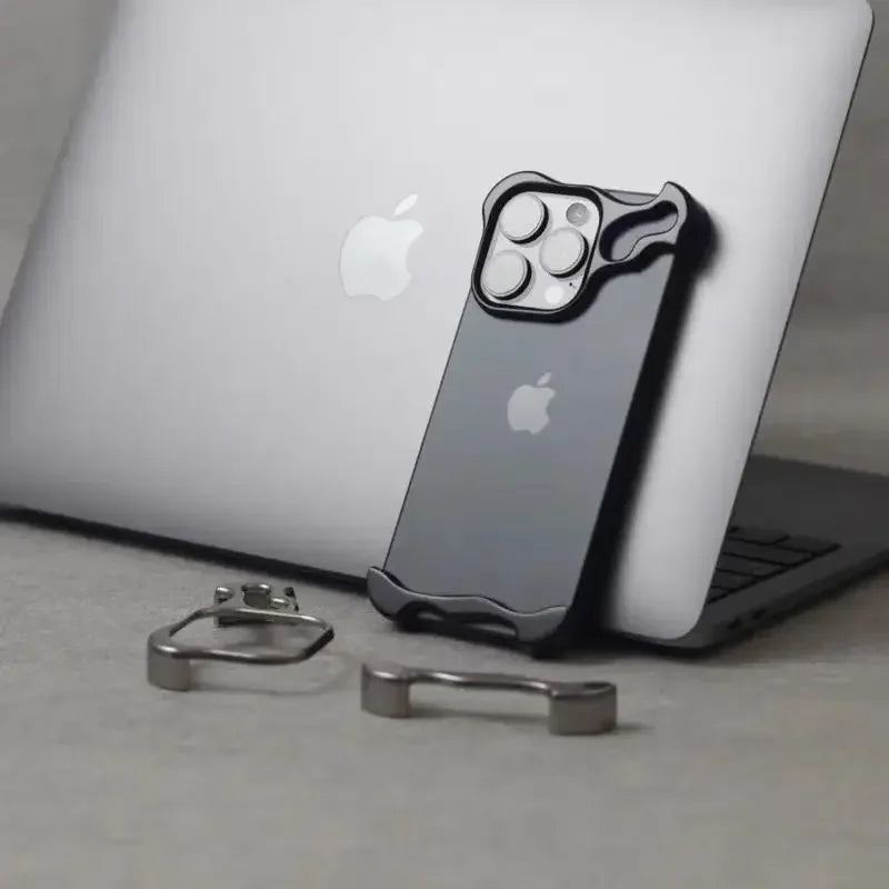 Luxury Irregular Aluminum Alloy Bumper Phone Case For IPhone 12 13 14 15 16 Pro Max 16Pro Plus Lens Film Protection Metal Cover - Caseverse