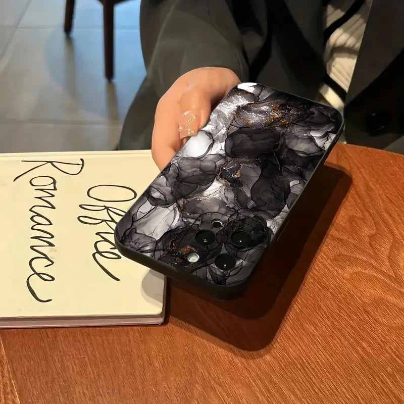 For iPhone 16 15 Pro Max Case Marble Pattern Phone Case For iPhone 14 13 12 11 XS Max XR X 7 8 Plus Shockproof Soft Bumper Cover - Caseverse