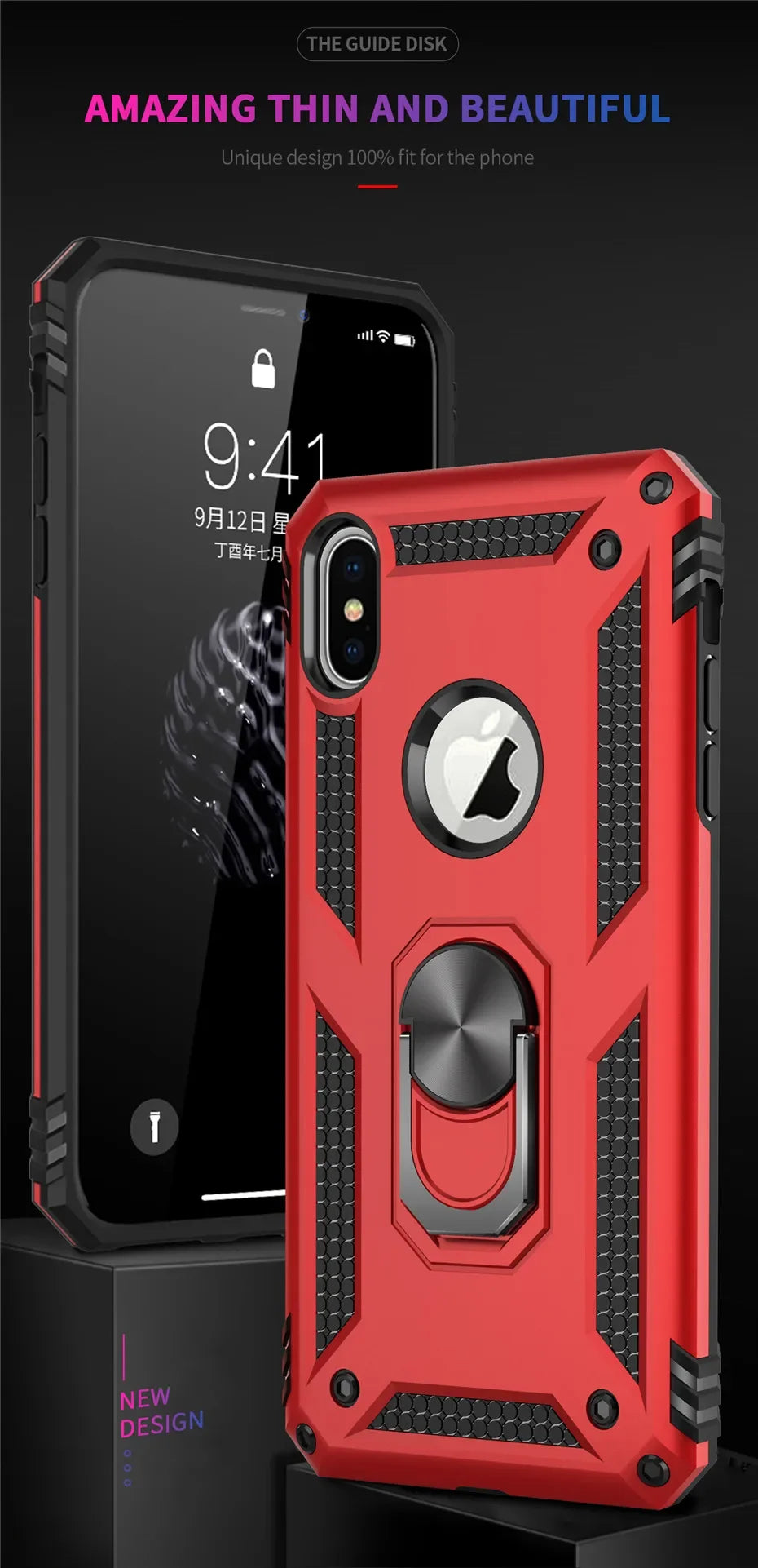 Armor Shockproof Kickstand Phone Case For iPhone 16 15 Pro Max 16 15 Plus Military Grade Anti-drop Protection Finger Ring Cover - Caseverse