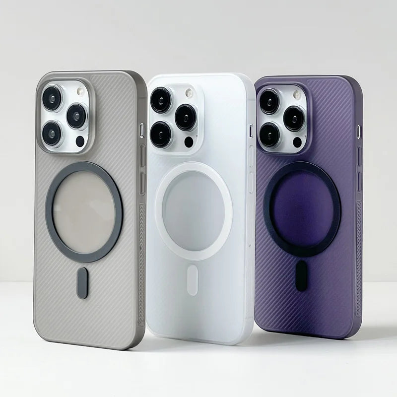 Luxury Matte for iPhone 15 14 13 Pro Max Phone Case with Magsafe Magnetic Charge Military Grade Shockproof Translucent Back Slim - Caseverse