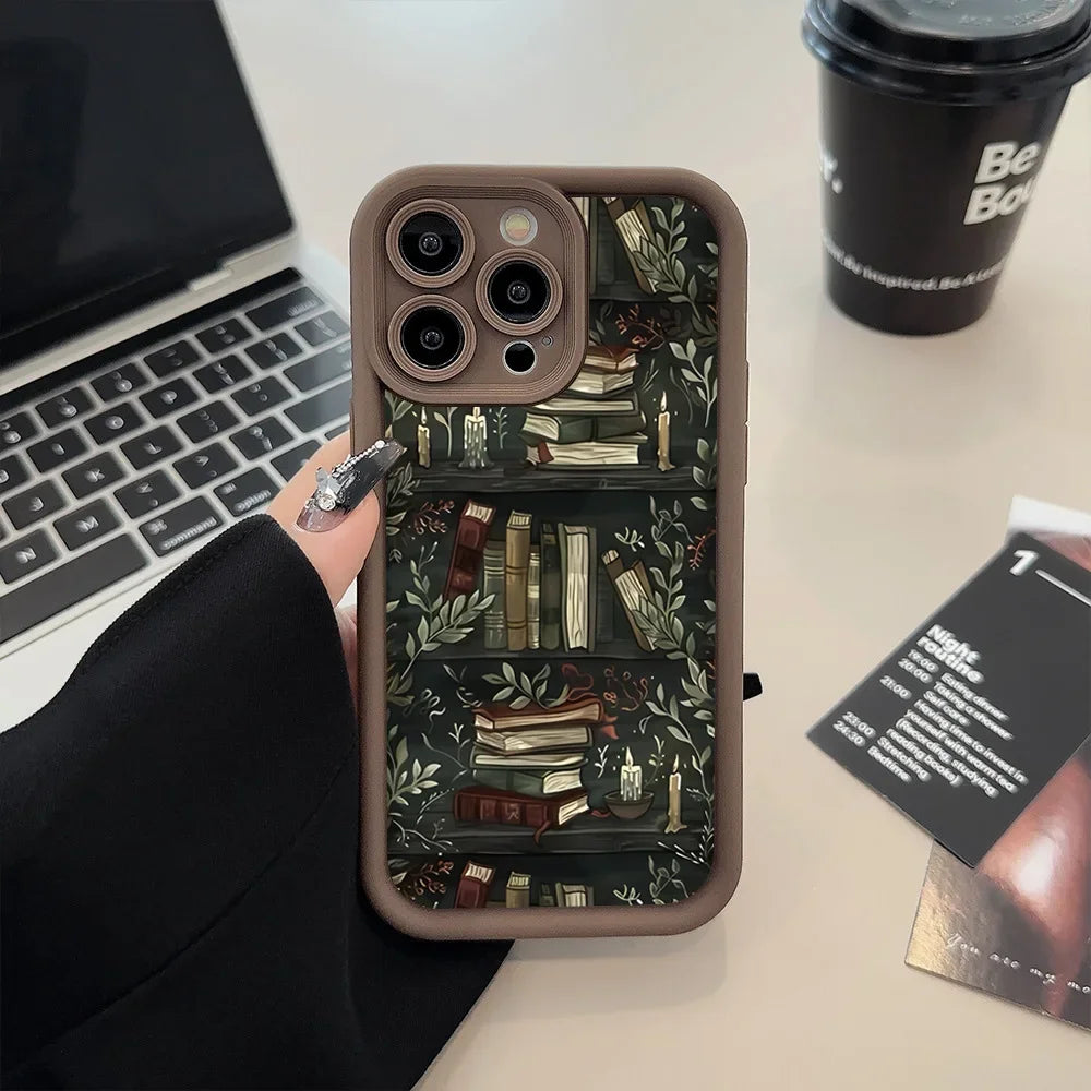 Book Cartoon Creative Pattern Phone Case For iPhone 16 15 11 12 Pro Max XR X XS 7 8 Plus SE2 Cases For iPhone 14 13 Pro XS Max - Caseverse