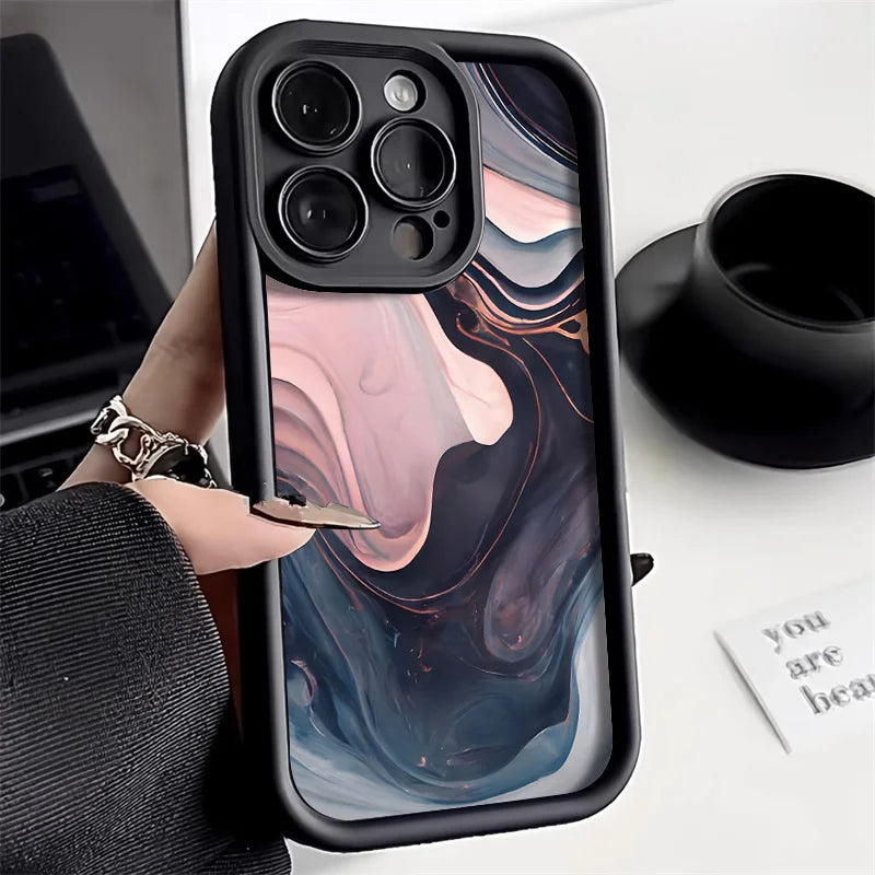 Soft Silicone Phone Case For iPhone 13 Case iPhone 15 14 Pro 11 12 16 13 Pro Max XR XS 7 8 Plus SE Fashion Marble Pattern Cover - Caseverse