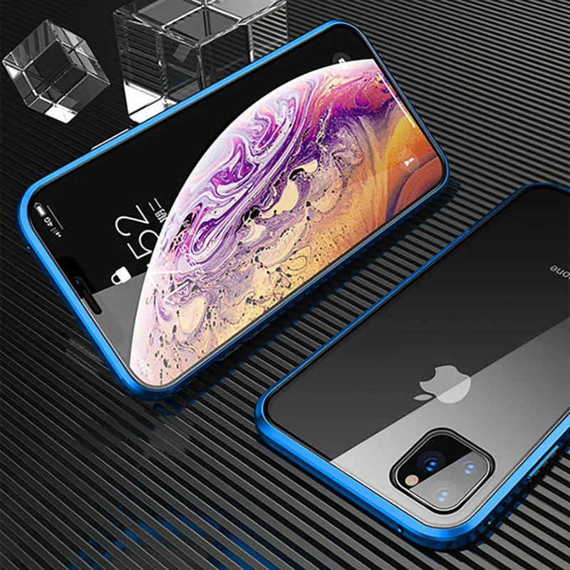360 Metal Magnetic Case For iPhone 13 12 Mini 11 12 13 14 Pro Max Cases For iPhone X XR XS MAX 7 8 6 6S Plus SE 2020 Cover Coque