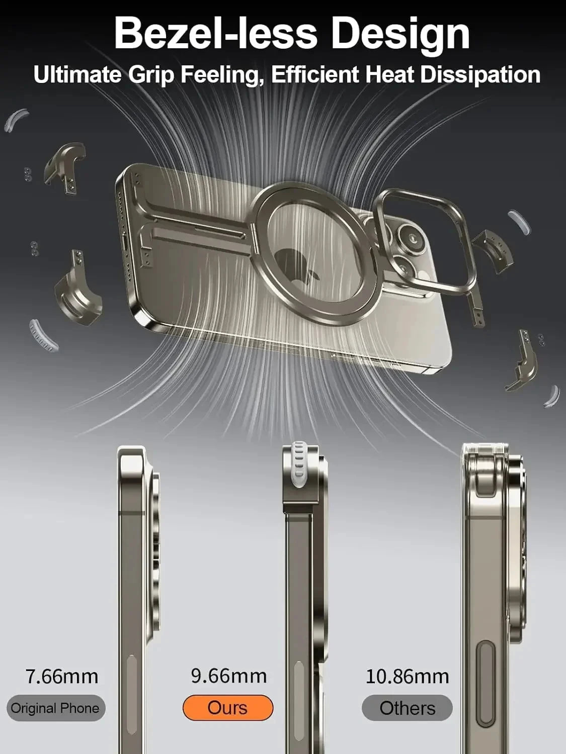 Metal Frame Magsafe Phone Case for iPhone 16 15 14 13 Pro Max Wireless Charging Aluminum Alloy Frameless Holder Shockproof Cover