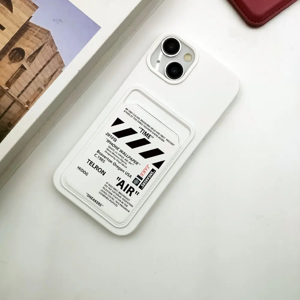 Luxury Street AIR Shoes Brand Wallet Card Phone Case For iPhone15Pro Max 11 12 13 14Plus 16Pro  SNEAKERS Silicone Back Cover