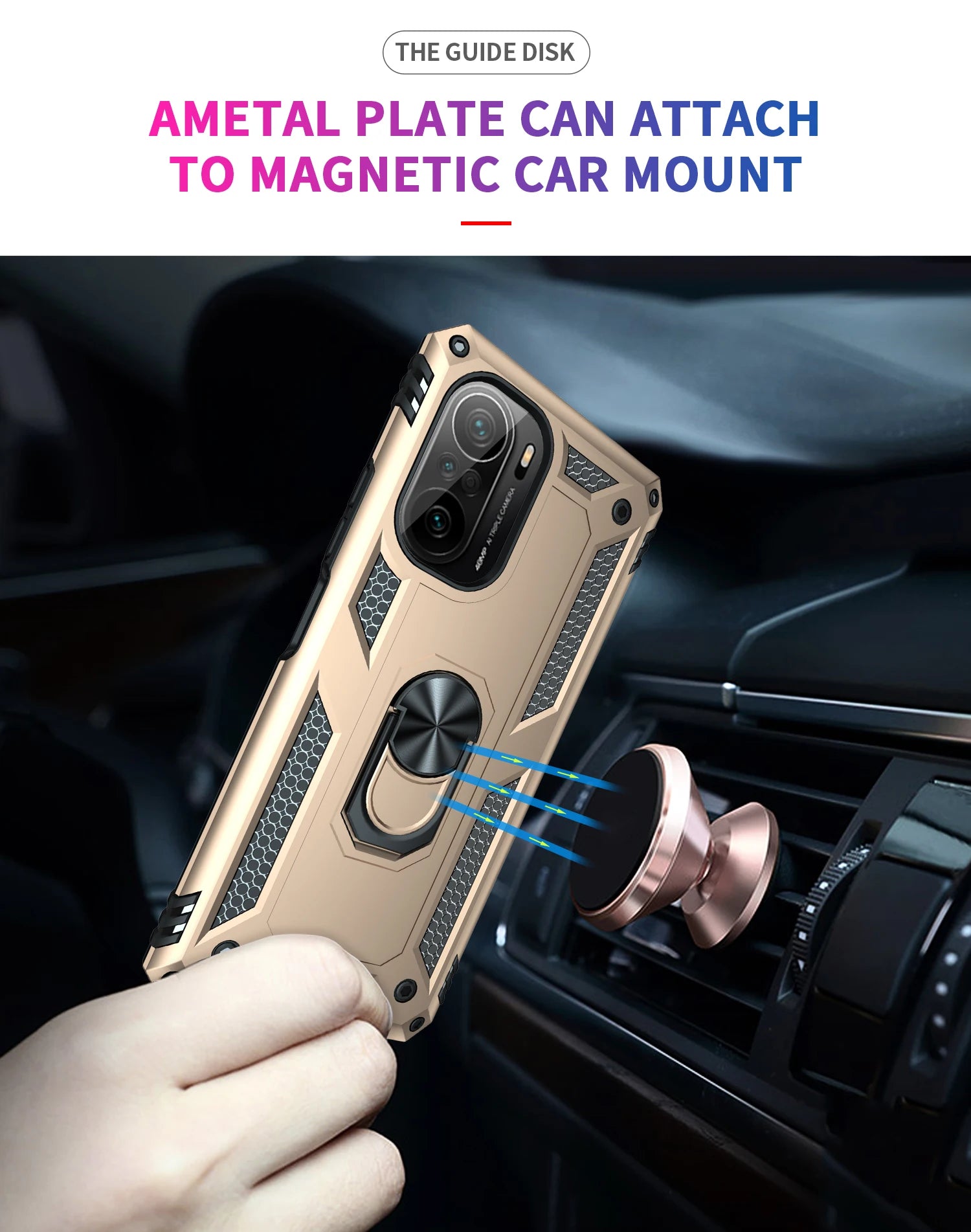 Cover Case for POCO F3 Armor Rugged Military Shockproof Ring Holder Magnet Phone Case for Xiaomi POCO F3 F 3 5G - Caseverse