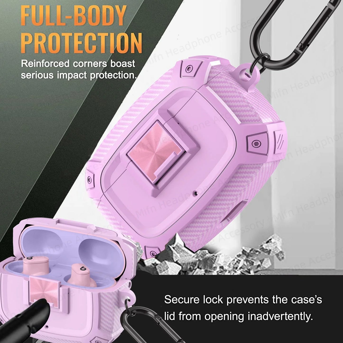 for Beats Studio Buds/Beats Studio Buds+Headphone case with Lanyard Anti drop Earphone protect Cover For Beats Studio Buds Capa