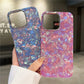 Luxury Bling Glitter Dream Shell Marble Pattern Phone Case For iPhone 16 15 11 12 13 14 Pro Max XR XS X 7 8 Plus Hard PC Cover - Caseverse