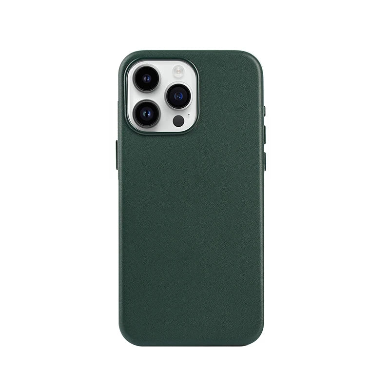 Original Apple Leather With Magsafe Case For iPhone 15 Pro Max 14 Pro Max Plus 14Pro 15Pro Case Wireless Charging Magnetic Cover - Caseverse