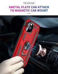 Armor Shockproof Case for iPhone 16 15 14 Plus 13 12 11 Pro Max Magentic Ring Finger Holder Military Grade Case for iPhone Cover