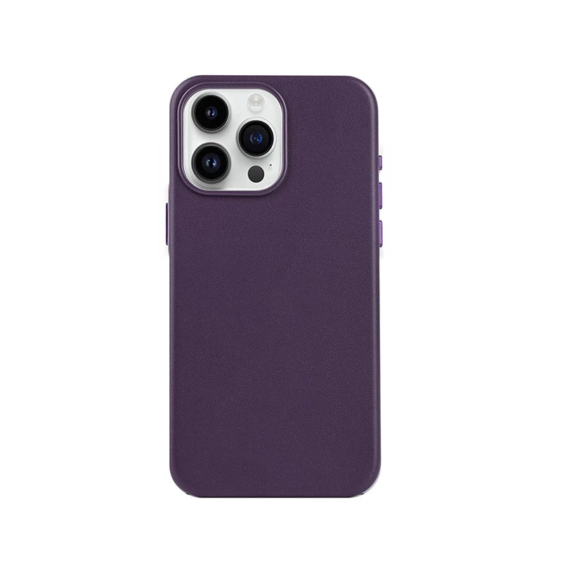 Original Apple Leather With Magsafe Case For iPhone 15 Pro Max 14 Pro Max Plus 14Pro 15Pro Case Wireless Charging Magnetic Cover - Caseverse