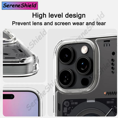 Latest Technology Phone Case for iPhone 16 Pro Max 15 Plus 14 Pro 13 Fine Hole Circuit Board Magnetic Anti-fall Phone Case
