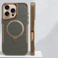 Desert Titanium metal holder carbon fibre magnetic phone case for iPhone 16 15 14 13 12 Pro Max magsafe charging armor hard case - Caseverse