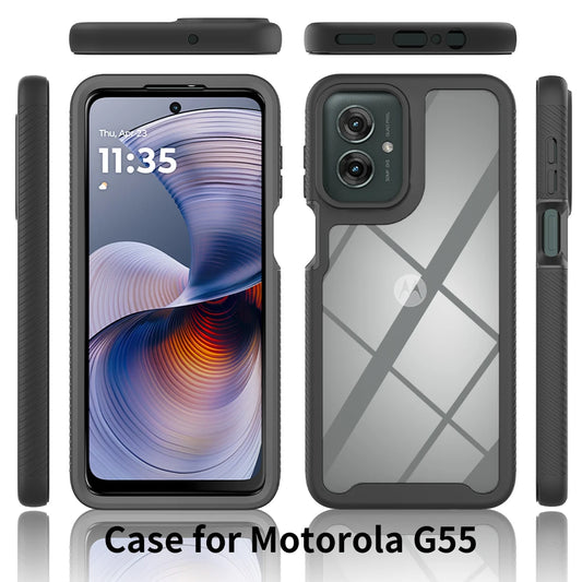 Moto G55 5G Phone Case Shockproof Clear Case TPU Bumper Rugged Cover For Motorola Moto G35 5G Protective Case