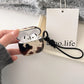 Transparent Black Brown Cow Pattern Splash Ink + Rope Suitable for Apple for Airpodspro2 Case/For Airpodspro Case/For Airpods4 Case/For Airpods3 Case/For Airpods2 Case Simple Earphone Case