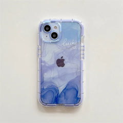 Super Shockproof Gradient Marble Bumper Phone Case For iPhone 14 11 12 13 15 Pro XS Max X XR Clear Soft Silicone Back Cover Case