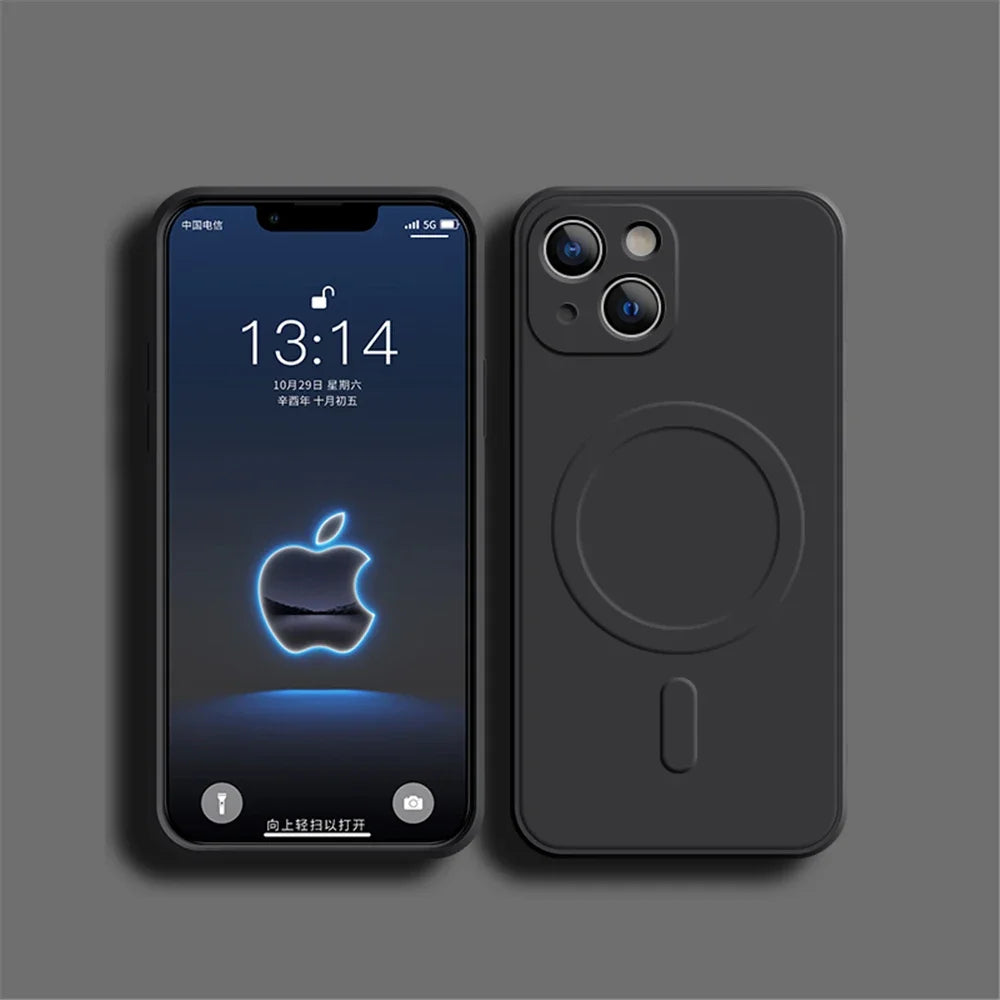 For iPhone 15 Pro Max Luxury Magsafe Magnetic Liquid Silicone Phone Case For iPhone 11 12 13 14 15 16 plus X Xr Protective Cover - Caseverse