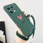 Note13 Big Red Heart Lanyard Silicone Phone Case For Xiaomi Redmi Note 13 13Pro Shatterproof Redmi Note 13ProPlus Back Cover - Caseverse