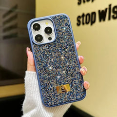 01 Stylish Diamond Sparkling Phone Case For Iphone 16 15 14 13 12 11 Pro Max Plus Women's Gift Back Shockproof Phone Case