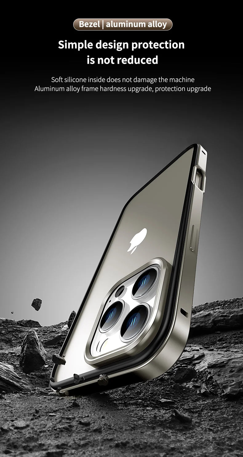 Hybrid Silicone Frame Aluminum Metal Phone Case For iPhone 16 Pro Max 16 Plus 16promax 16pro 16plus Better Heat Bumper